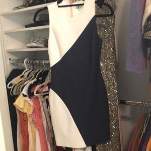 Elizabeth and James navy and white mini dress